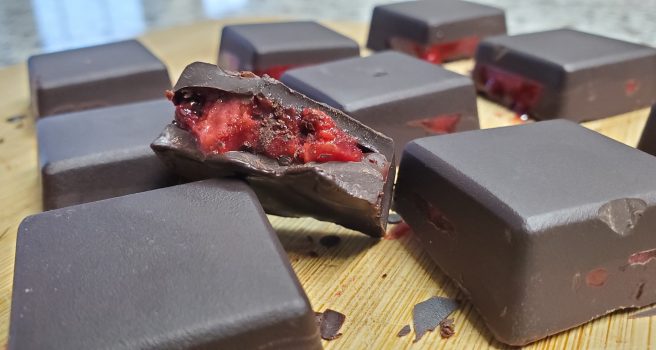 Raspberry Filled Chocolate Bites
